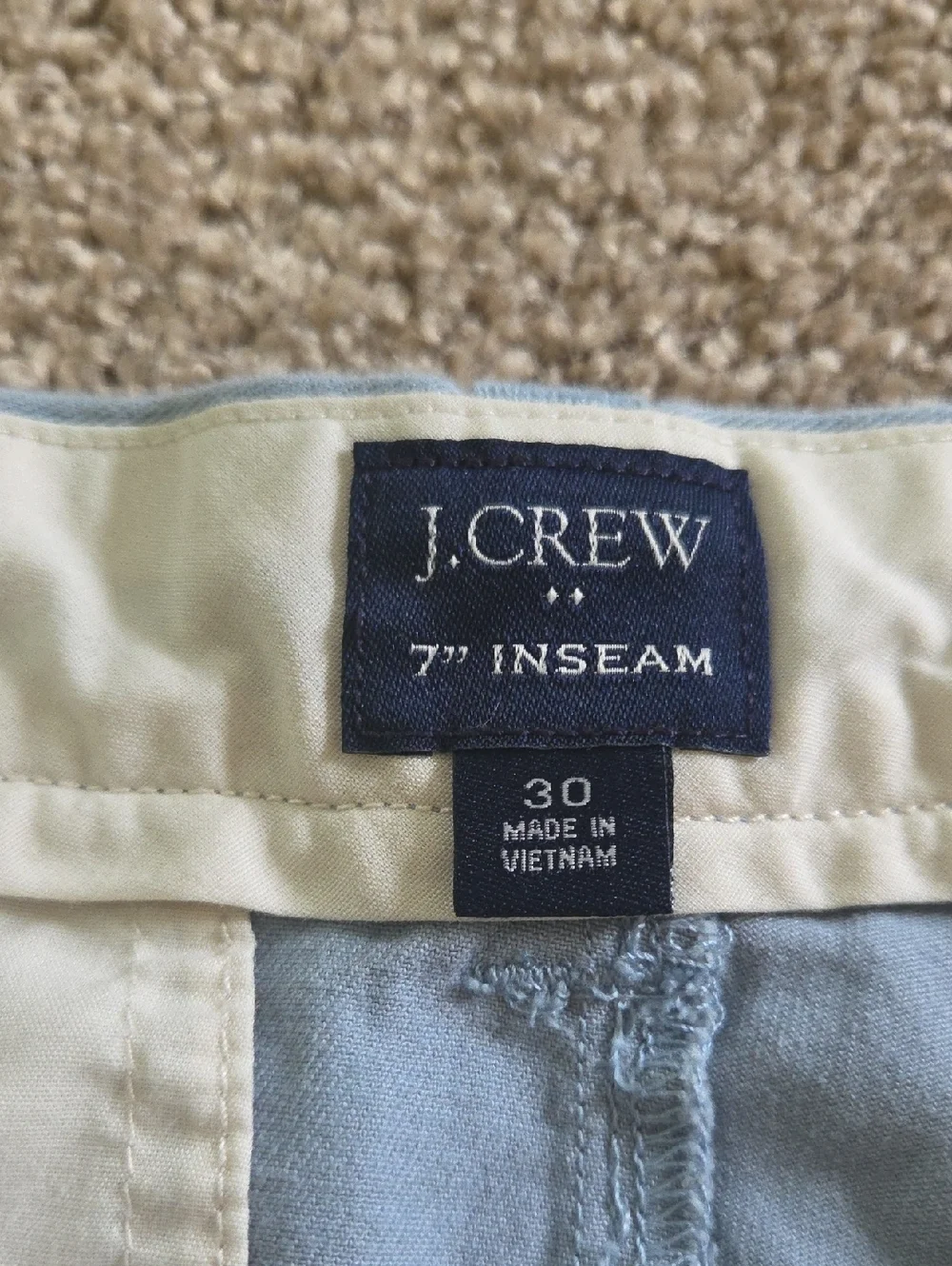 J. Crew Men's Pale Blue Flat Front Chino Shorts